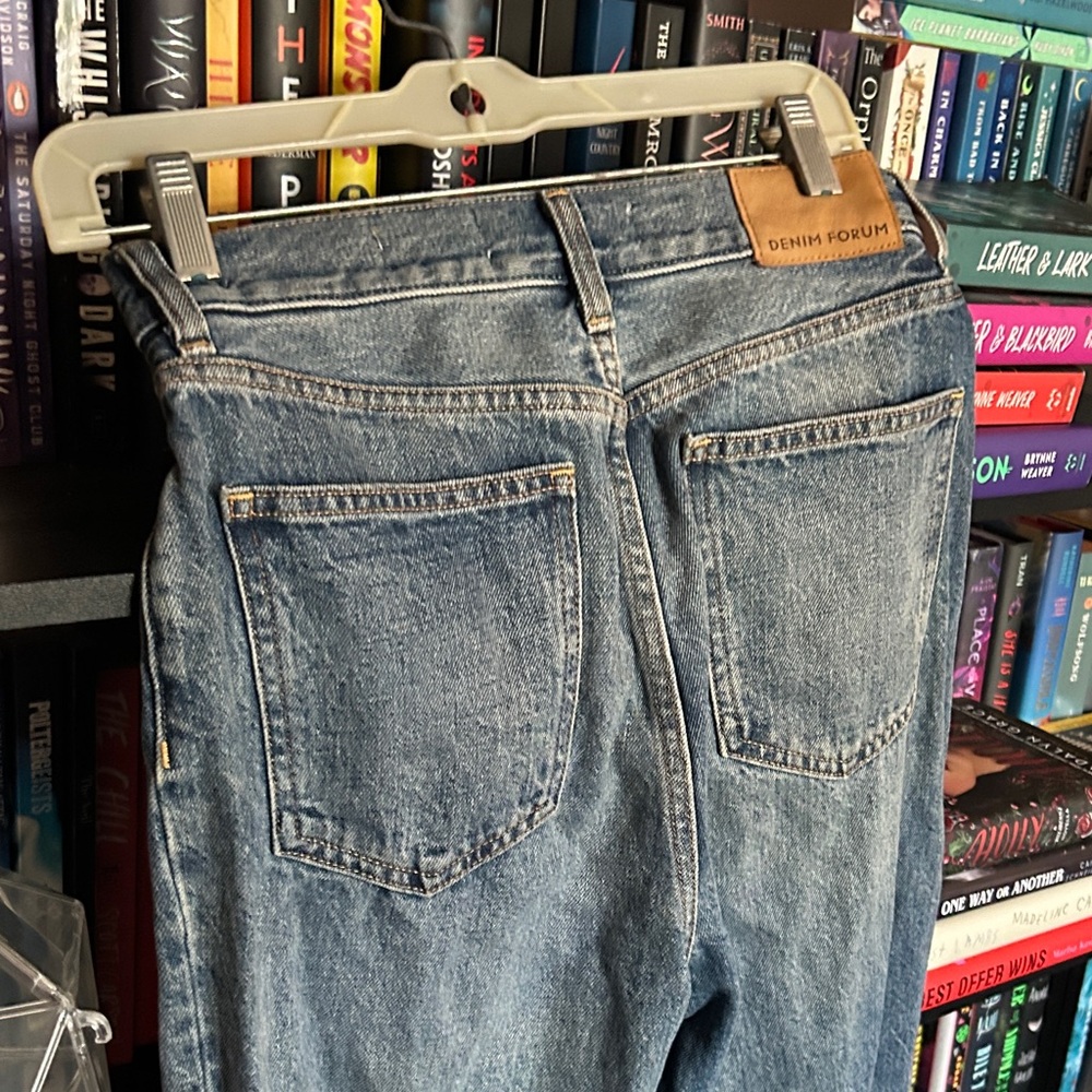 Denim Forum Women’s Washed Blue Slim Straight Jeans - Picture 5 of 8